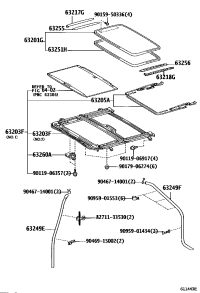 6321733050-Garnish, sliding roof side, rh