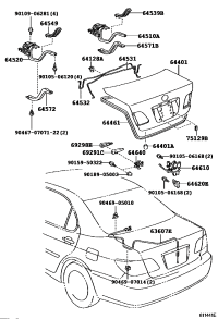 6460733080-CABLE SUB-ASSY, LUGGAGE DOOR LOCK CONTROL