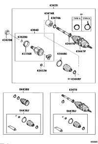 0443858030-Boot kit, front drive inboard joint, rh/lh