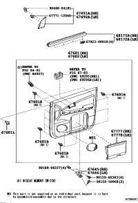 6761048430A0-BOARD SUB-ASSY, FRONT DOOR TRIM, RH