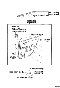 6763048370B1-BOARD SUB-ASSY, REAR DOOR TRIM, RH