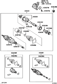0442748100-BOOT KIT, FRONT DRIVE SHAFT, IN & OUTBOARD, RH/LH