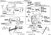 6817350080-WEATHERSTRIP, REAR DOOR GLASS, INNER, RH/LH