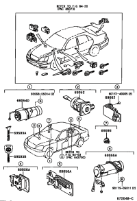 6905650140-Cylinder & key set-glove box lock