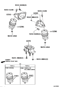 1236131200-INSULATOR, ENGINE MOUNTING, FRONT