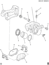 22857909-Set, rear disc brake (incl. 9) (AC-DELCO #171-1113)