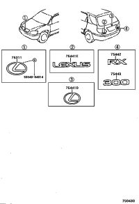 7531148030-EMBLEM, RADIATOR GRILLE (OR FRONT PANEL)