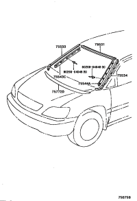 7554348020-Moulding, windshield, outside no.2 rh