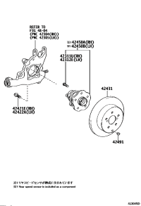 4245048050-Hub & bearing assy-rr axle rh