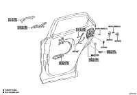 6906078030-Lock assy, rear door w/motor, rh/lh