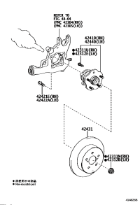 4241048061-Hub & bearing assy-rr axle rh