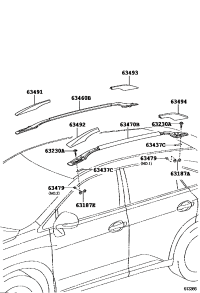 6346048050-Rack assy-roof rack rh