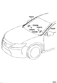 7553533020-MOULDING, WINDSHIELD, OUTSIDE RH