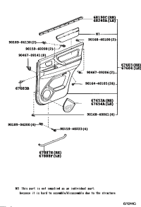 6763060562A0-BOARD SUB-ASSY, REAR DOOR TRIM, RH
