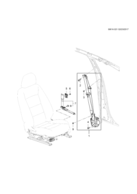 84204777-Belt retractor, front (drivers side) (incl. 2-4)