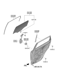 83420Q2000-GLASS ASSY-REAR DOOR,RH