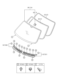 1K52Y63910C-GLASS ASSY-WINDSHIELD