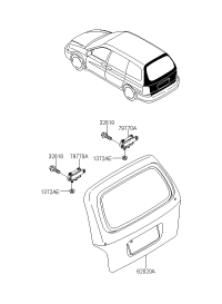 0K53A62210-HINGE ASSY-BACK DOOR