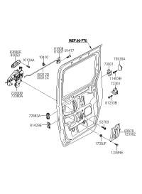 0K72A72361-STRIKER, TAIL GATE LOCK