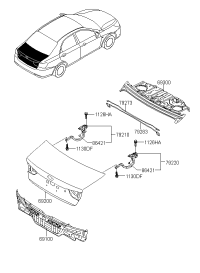 79283QD000-BAR TRUNK LID HINGE TORSION,RH