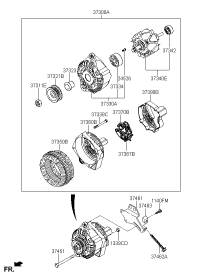3730023650-ALTERNATOR, 12V 80A 4PK, TOYOTA