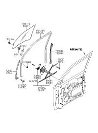 0K54A58511A-GLASS-FRT DOOR,RH
