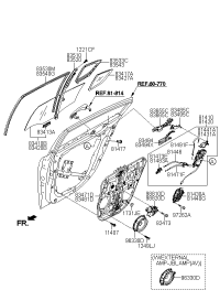 834203T030-GLASS ASSY-REAR DOOR,RH
