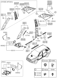 858653E000FC-TRIM ASSY- D PILLAR,RH