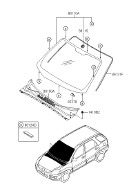 861101F050-GLASS ASSY-W/SHLD