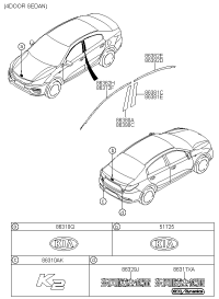 86363H2000-BLACK TAPE-FR DR RR,LH