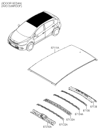 67162A7000-RAIL-ROOF CTR NO.3