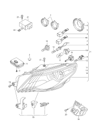 3C8941753C-Headlamp, for dynamic & static turn lamp (for traffic only)