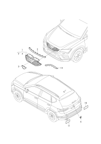 5CG853651AG-GRILLE, RADIATOR