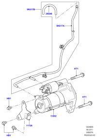 LR013540-STARTER12V 9TFORD RANGER 9T