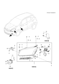 42435961-Head lamp, (incl 2-3,5, 7-14)
