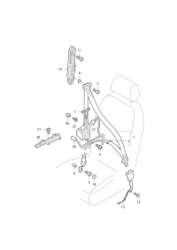L8VD857705V04-Three-point seat belt with automatic unit and belt tensioner
