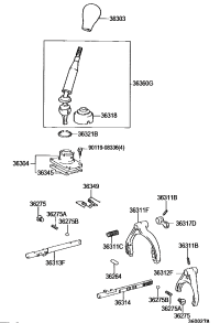 3636035211-LEVER ASSY, TRANSFER HIGH & LOW SHIFT