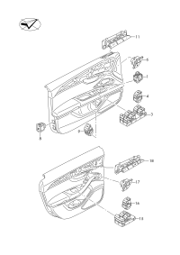 L4KD959565-Switch, for outer mirror adj