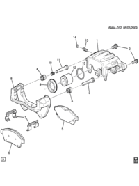 23287518-Caliper, frt (w/o brake pad & brkt) (incl. 9,12-15) (AC-DELCO #172-2567)