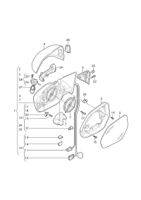 4M8857409AF-Mirror assy-outer w/power adj
