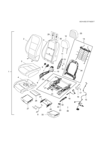 95078161-Cap, front seat reclining lever bolt (part 1) (coffee) (11.377)