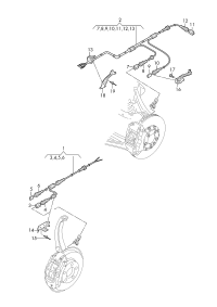 4M0972252F-Harness, speed sensor & brake pad wear indicator