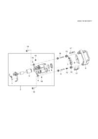 42610828-Housing assy, rear caliper (incl. 1,3-6,14, 15,18)