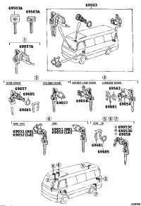6905536011-CYLINDER & KEY SET, BACK DOOR LOCK