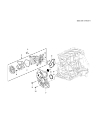 24107178-GASKET, WATER PUMP