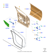 FT4Z5822801A-HINGE ASSY-FR DR UPR LH