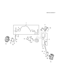 23408386-Hose (1st design 23408386 with grommet) (2nd design see 84190237) (including 19,20) (16 )