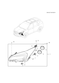 23354692-Head lamp, (ECE-ctr) (incl 2-7,11)
