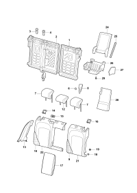 5ED885502A-Mount assy., back