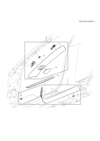 23241652-Garnish assy-windshield (incl. 1-3,5)